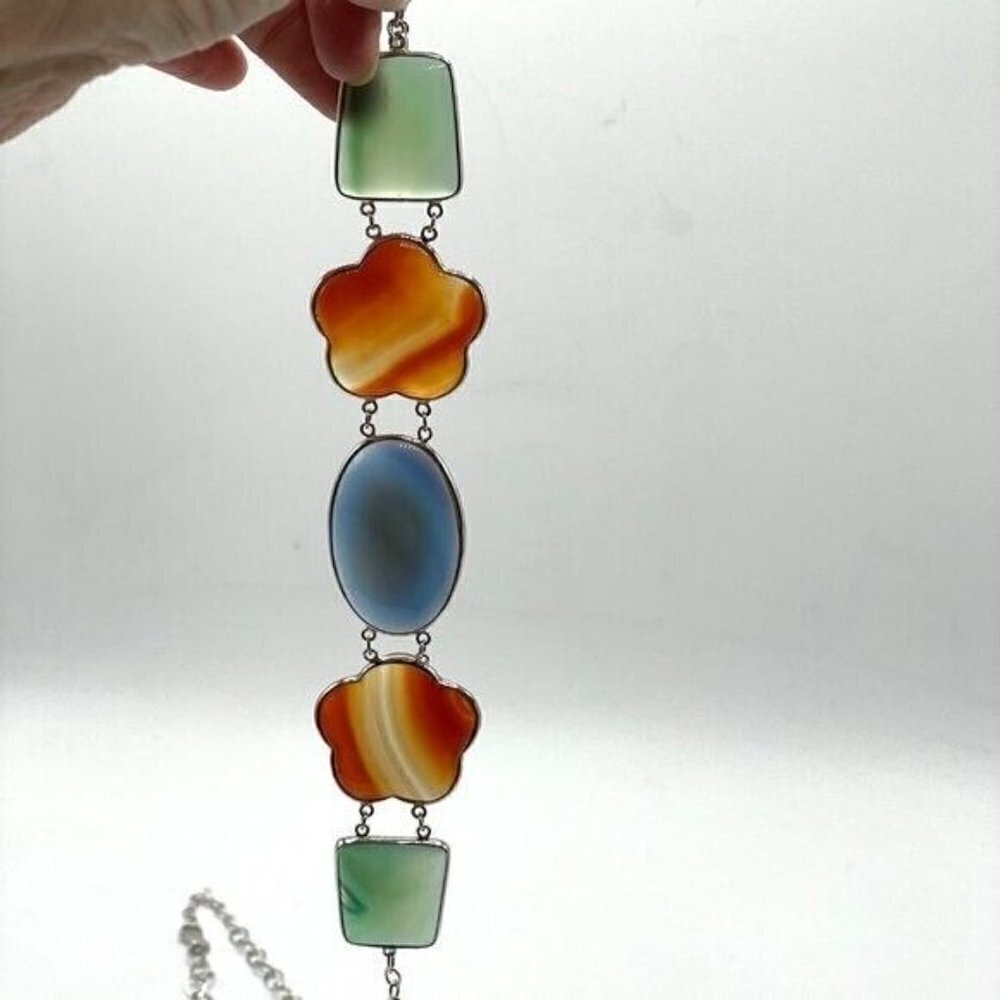 New Ross-Simons Multi-Color Polished Agate Sterli… - image 3